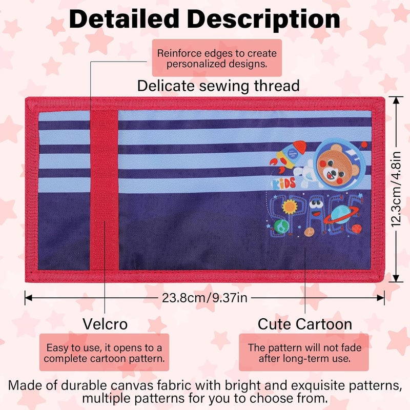 Jonyee Kids Wallet for Boys Girls 3-14, RFID Trifold Novelty Wallet with Zipper and Key Chain, Outdoor Purse with Coin Pocket and ID Window, Card Holders for Toddler Children Gifts -Space Bear - Image 2